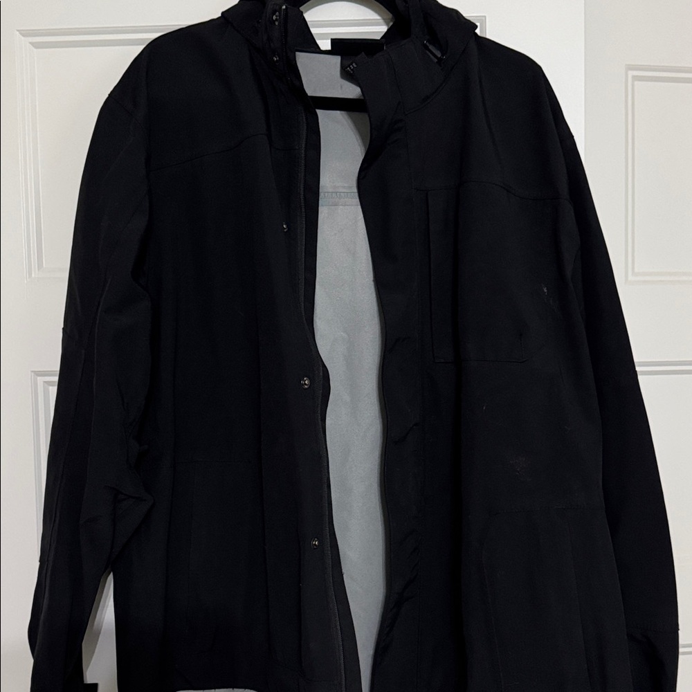 Dickies Men's Black Performance Raincoat with Hood